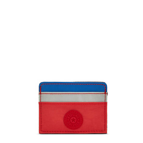 Kipling Cardy Card Holder Bags Blue Red Block | CA 2053NW